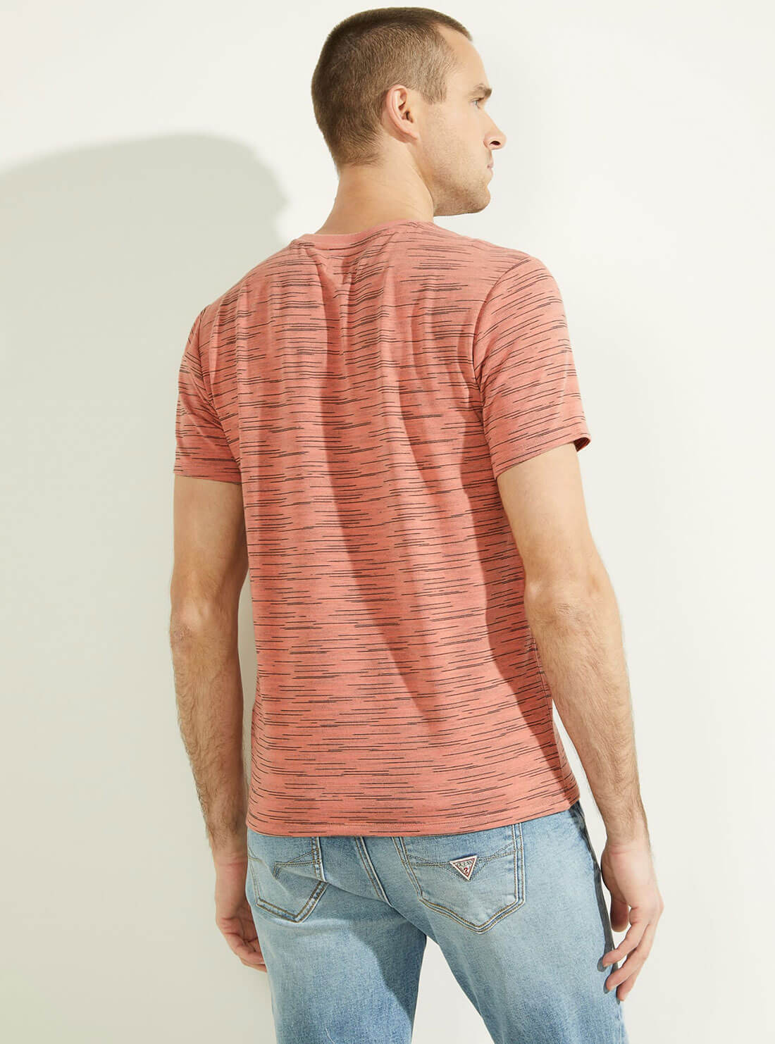 GUESS Mens Satin Rose Multi Echo Space Dye T-Shirt M2GP16KB3S0 Back View