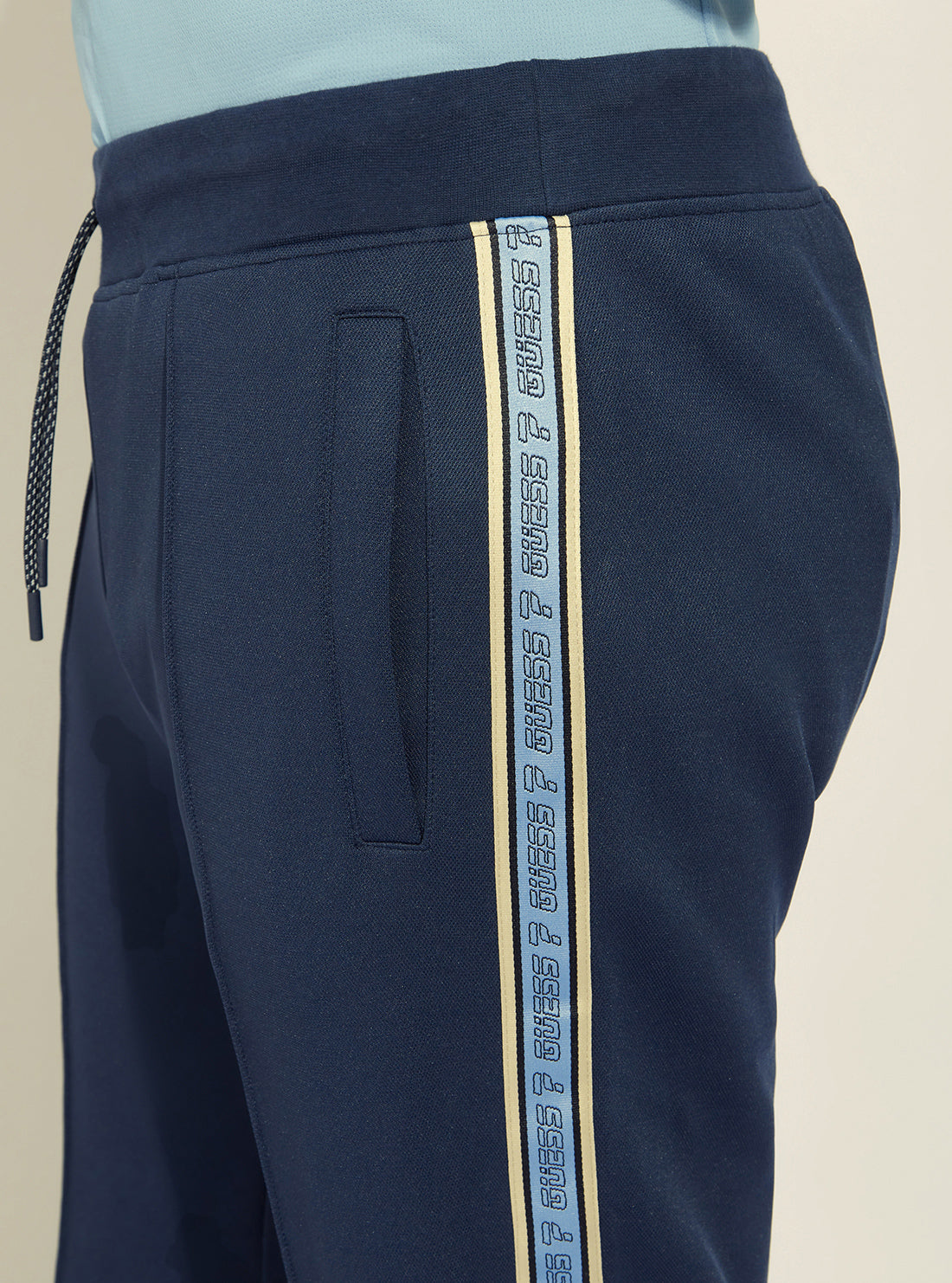 GUESS Mens Silk Blue Eco Darrel Active Trackpants Z2GB00KB210 Detail View