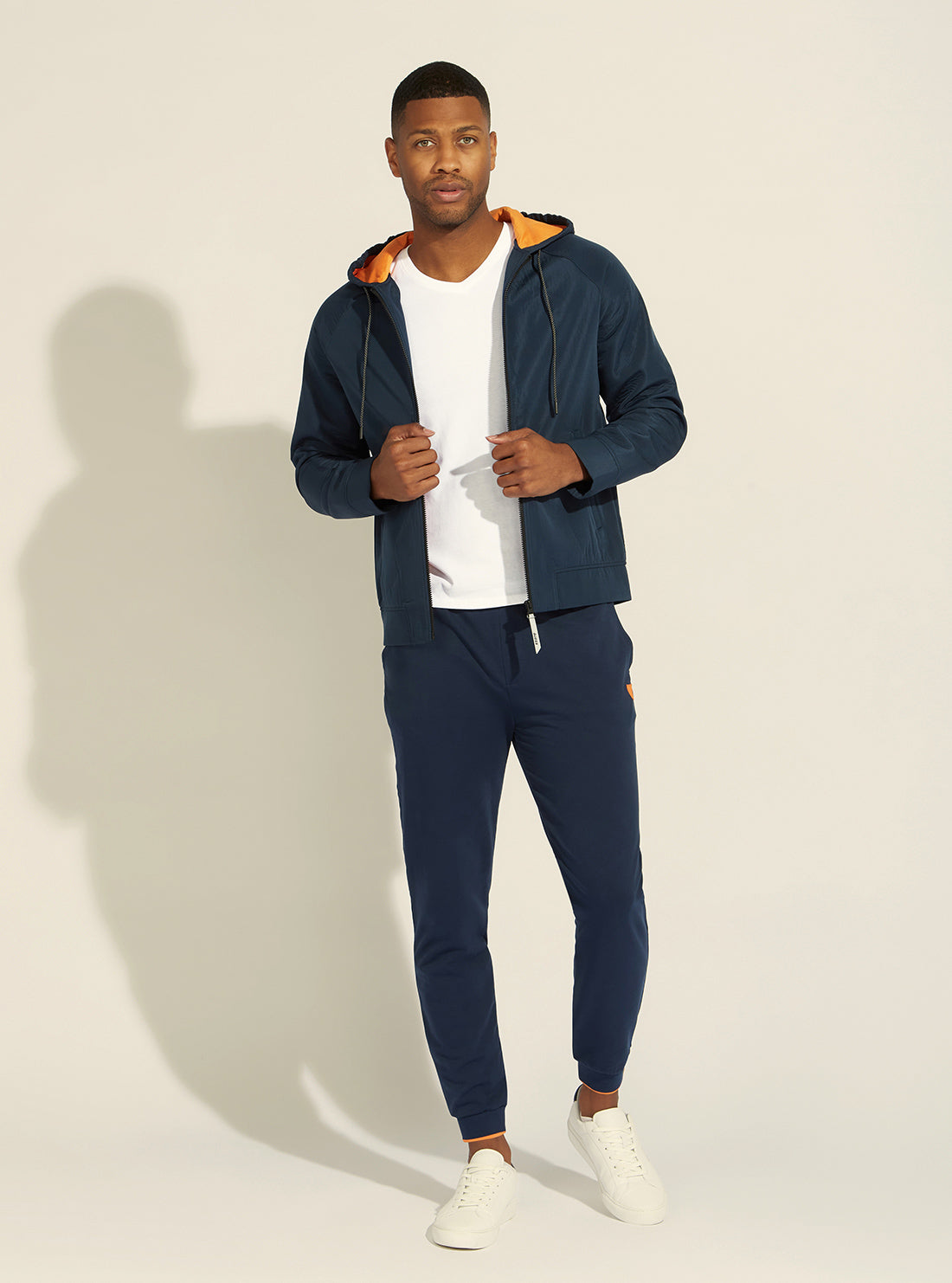 GUESS Mens  Blue Lucas Active Hoodie Z2GQ23KL040 Full View