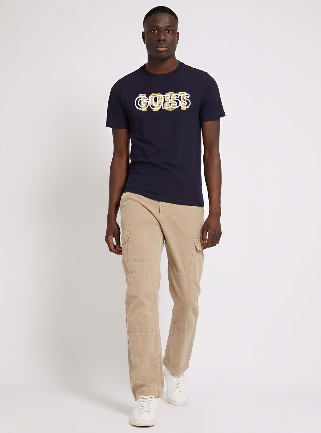GUESS Mens Eco Black Orwell Logo T-Shirt M2GI09J1311 Full View
