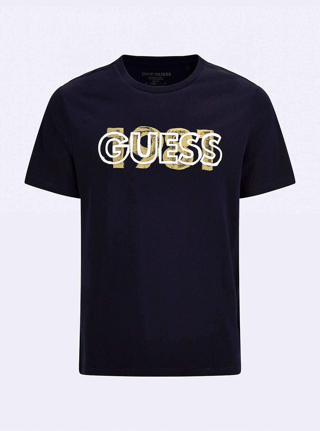 GUESS Mens Eco Black Orwell Logo T-Shirt M2GI09J1311 Ghost Front View