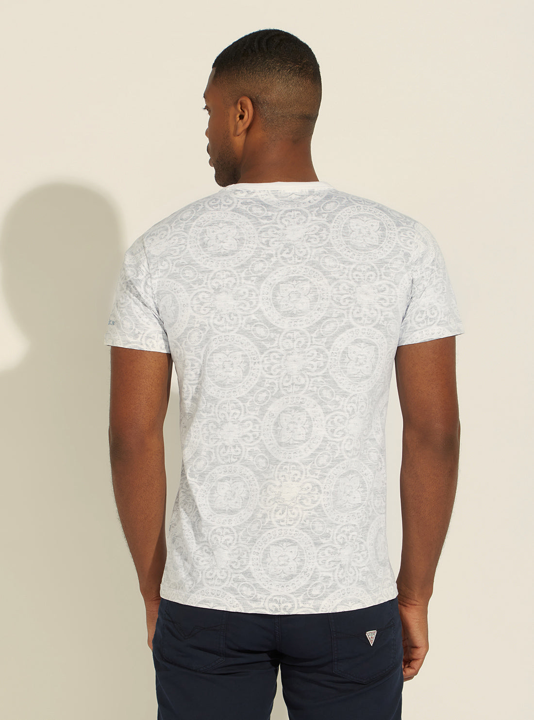 GUESS Mens Smart Blue Majolica Prince T-Shirt M2GI11K6XN0 Back View