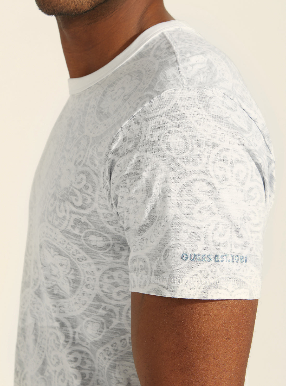 GUESS Mens Smart Blue Majolica Prince T-Shirt M2GI11K6XN0 Detail View