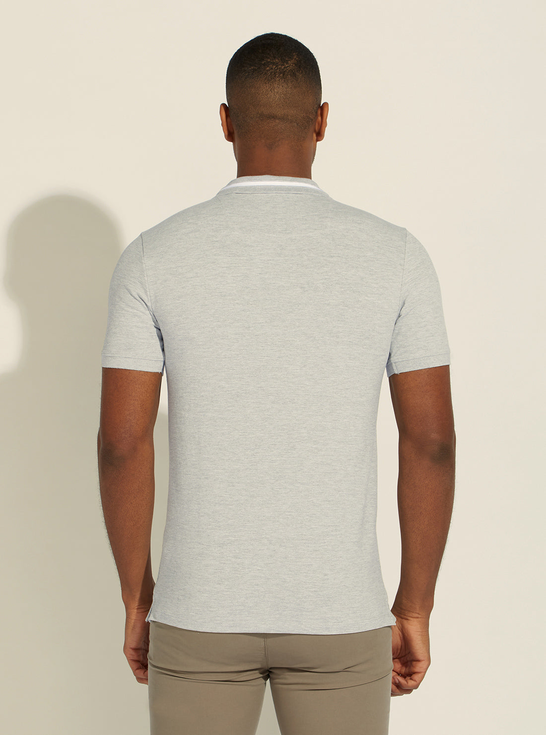 GUESS Mens Eco Grey Lyle Polo T-Shirt M2RP60K7O61 Back View