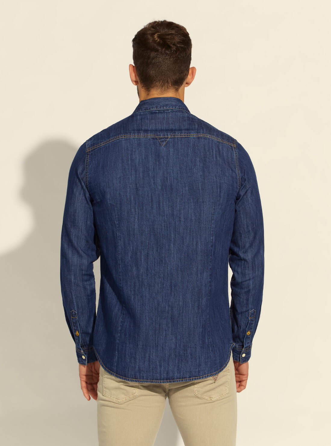 GUESS Mens Tahoe Deep Blue Truckee Denim Shirt M2RH02D14LC Back View