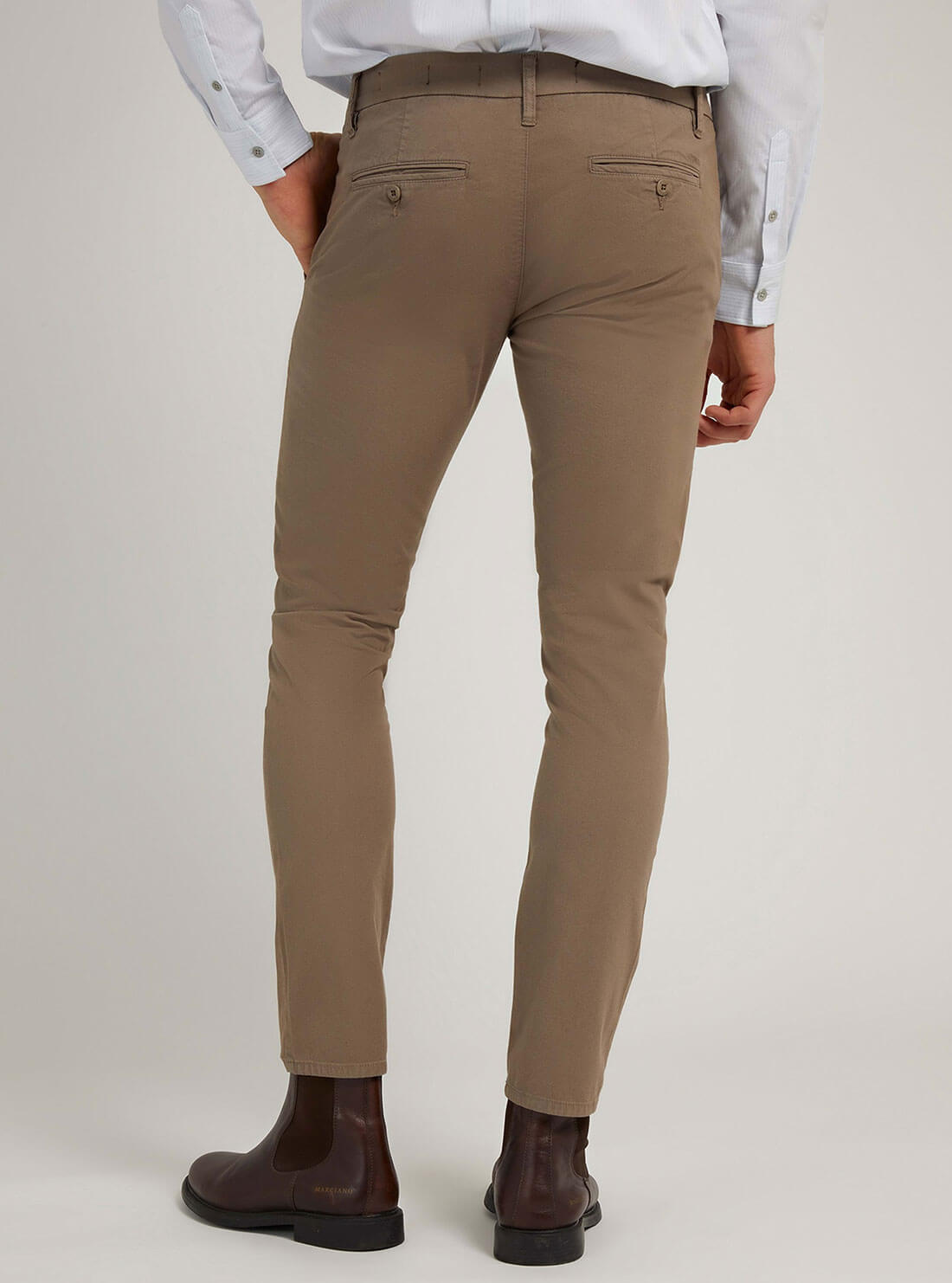 GUESS Mens Walnut Brown Daniel Skinny Fit Pants M2GB29WEI53 Back View