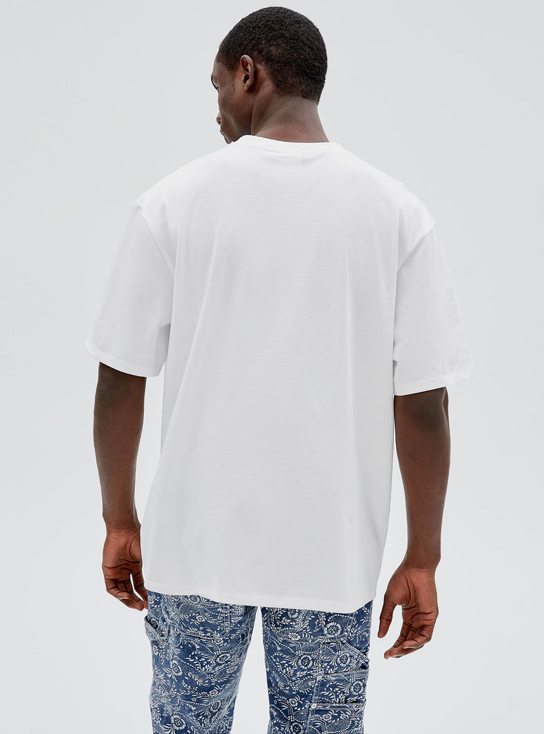 GUESS Mens GUESS Originals White Austin Logo T-Shirt M2GI00K9XF2 Back View