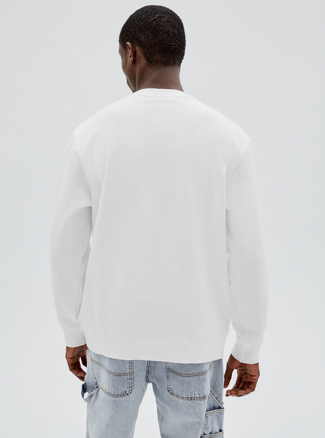 GUESS Mens GUESS Originals White Leon Logo Jumper M2GQ21K9YH7 Back View