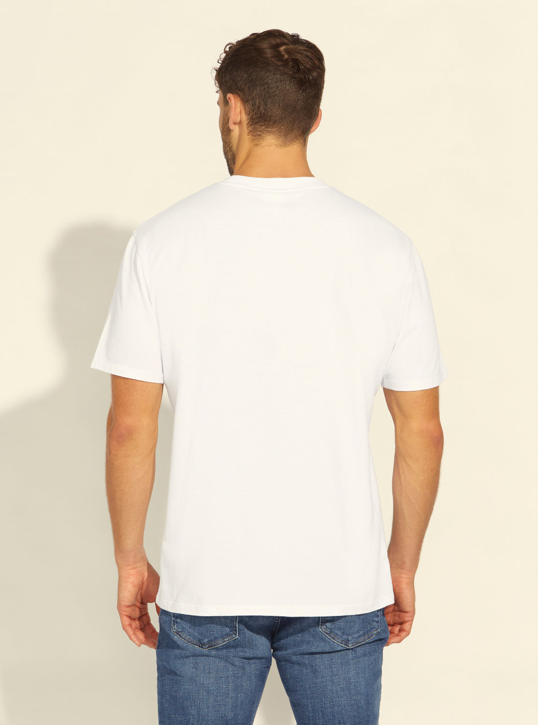 GUESS Mens GUESS Originals White Pocket Label T-Shirt M1BI43K9XF1 Back View
