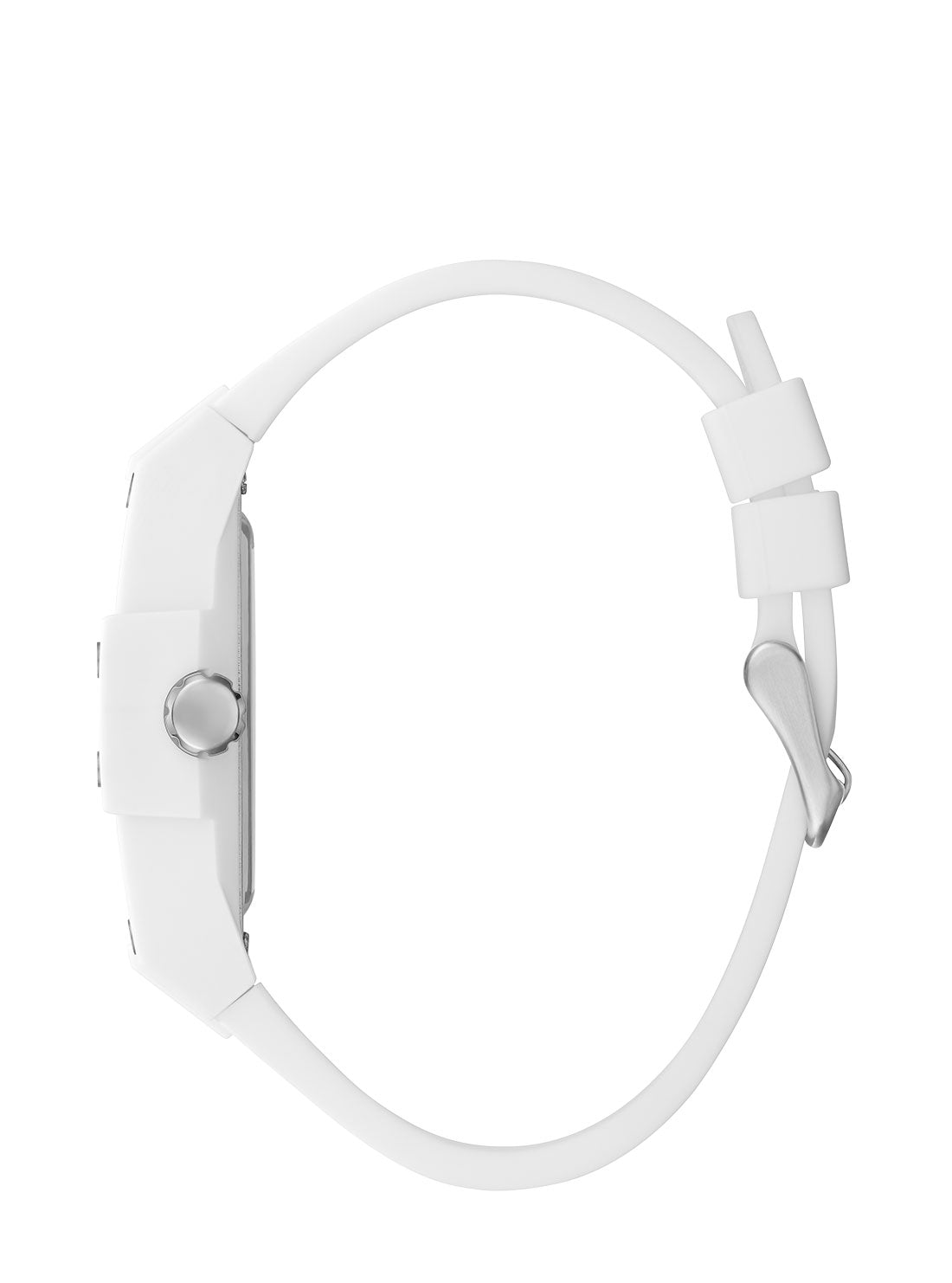 GUESS Mens White Phoenix Silicone Watch GW0203G2 Side View