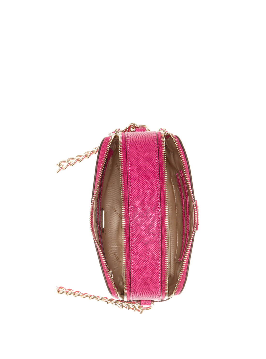 GUESS Womens  Hot Pink Noelle Crossbody Camera Bag ZG787914 Inside View
