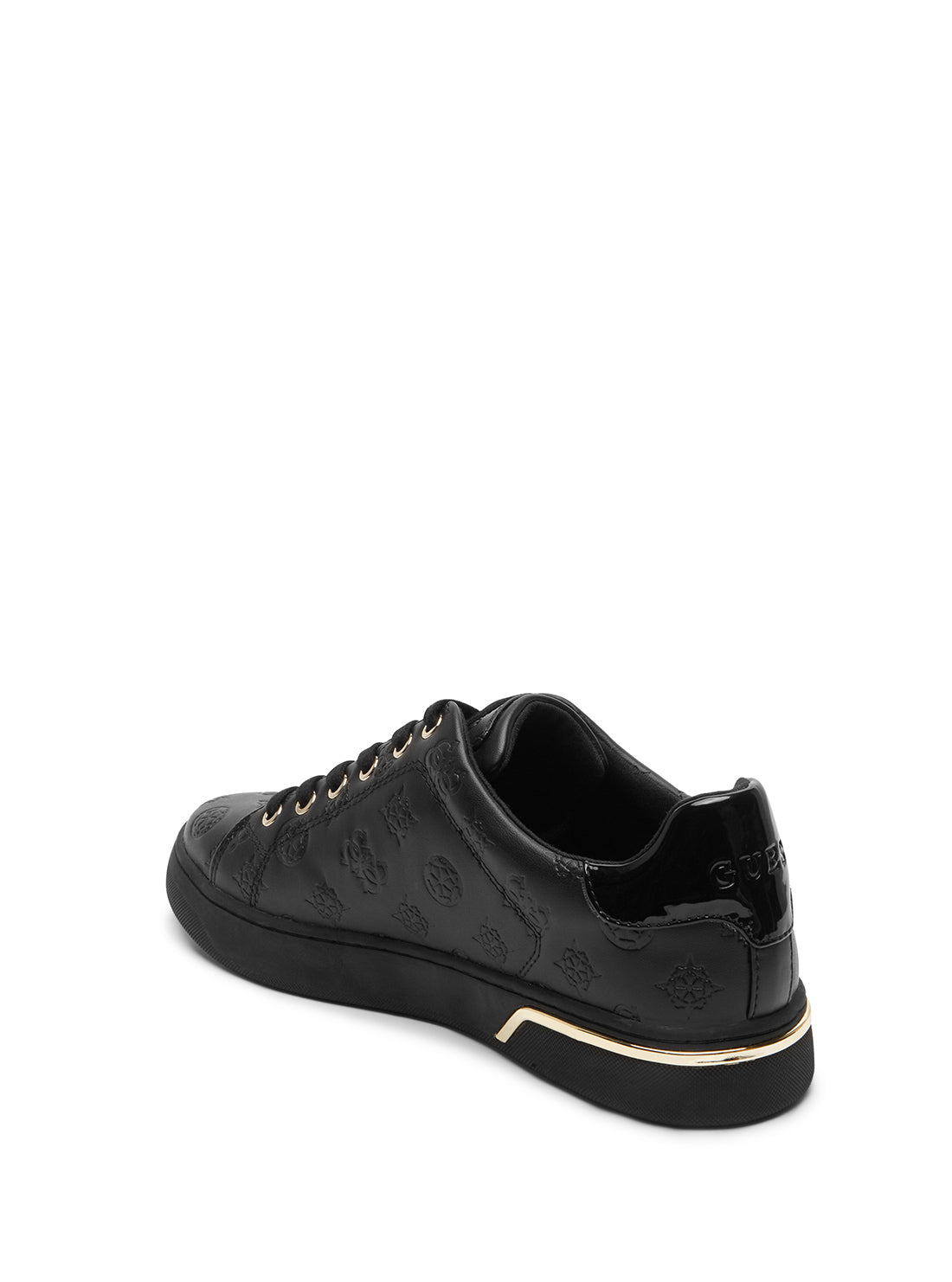 GUESS Womens Black Peony Logo Rollin Sneakers ROLLIN-A Back View