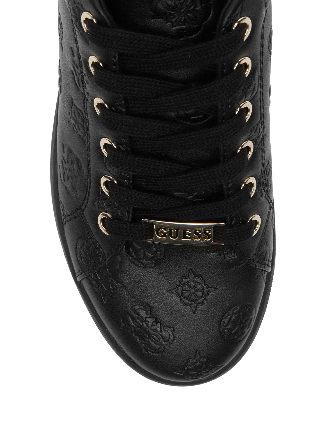 GUESS Womens Black Peony Logo Rollin Sneakers ROLLIN-A Top View