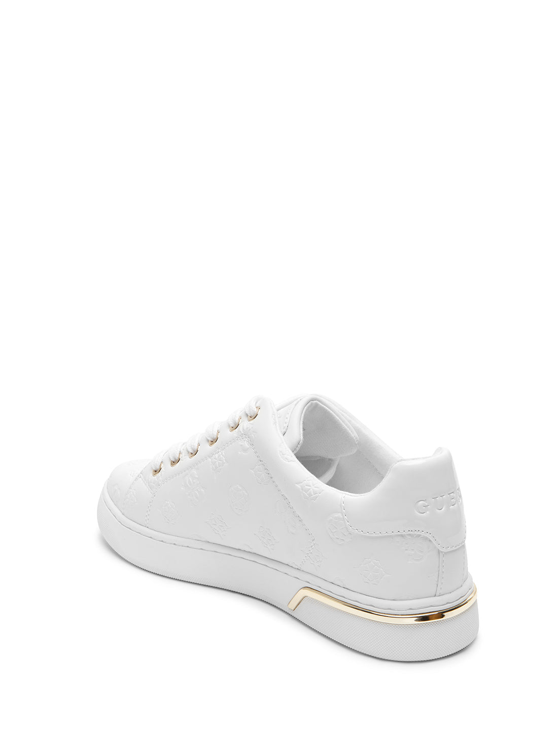GUESS Womens White Peony Logo Rollin Sneakers ROLLIN-A Back View