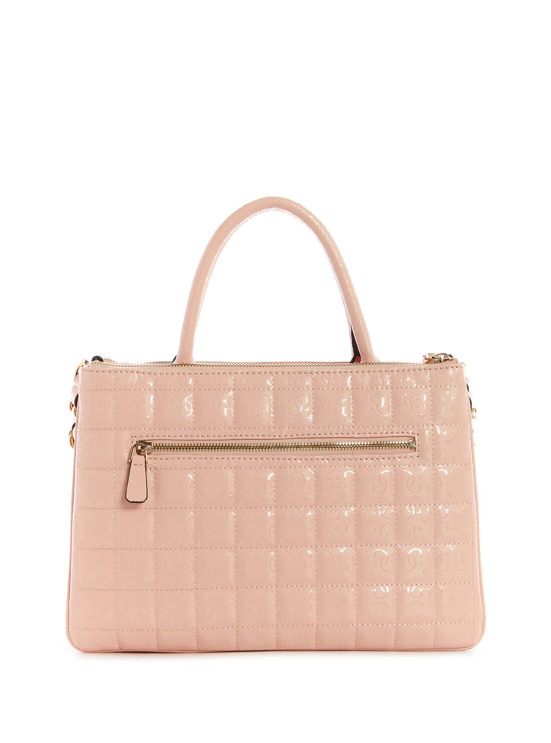 GUESS Womens Pink Quilted Kobo Status Satchel GG841106 Back View