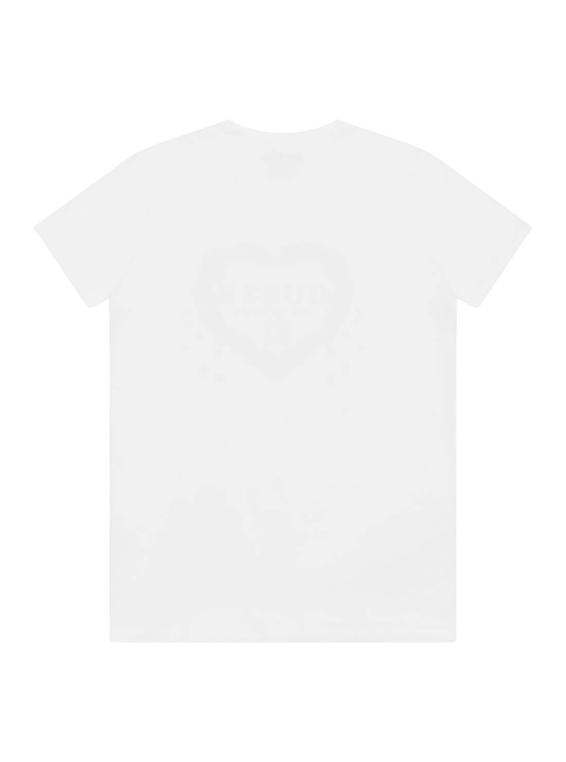 GUESS Kids Girls White Diamond Heart T-Shirt (7-16) J1BI13J1311 Back View