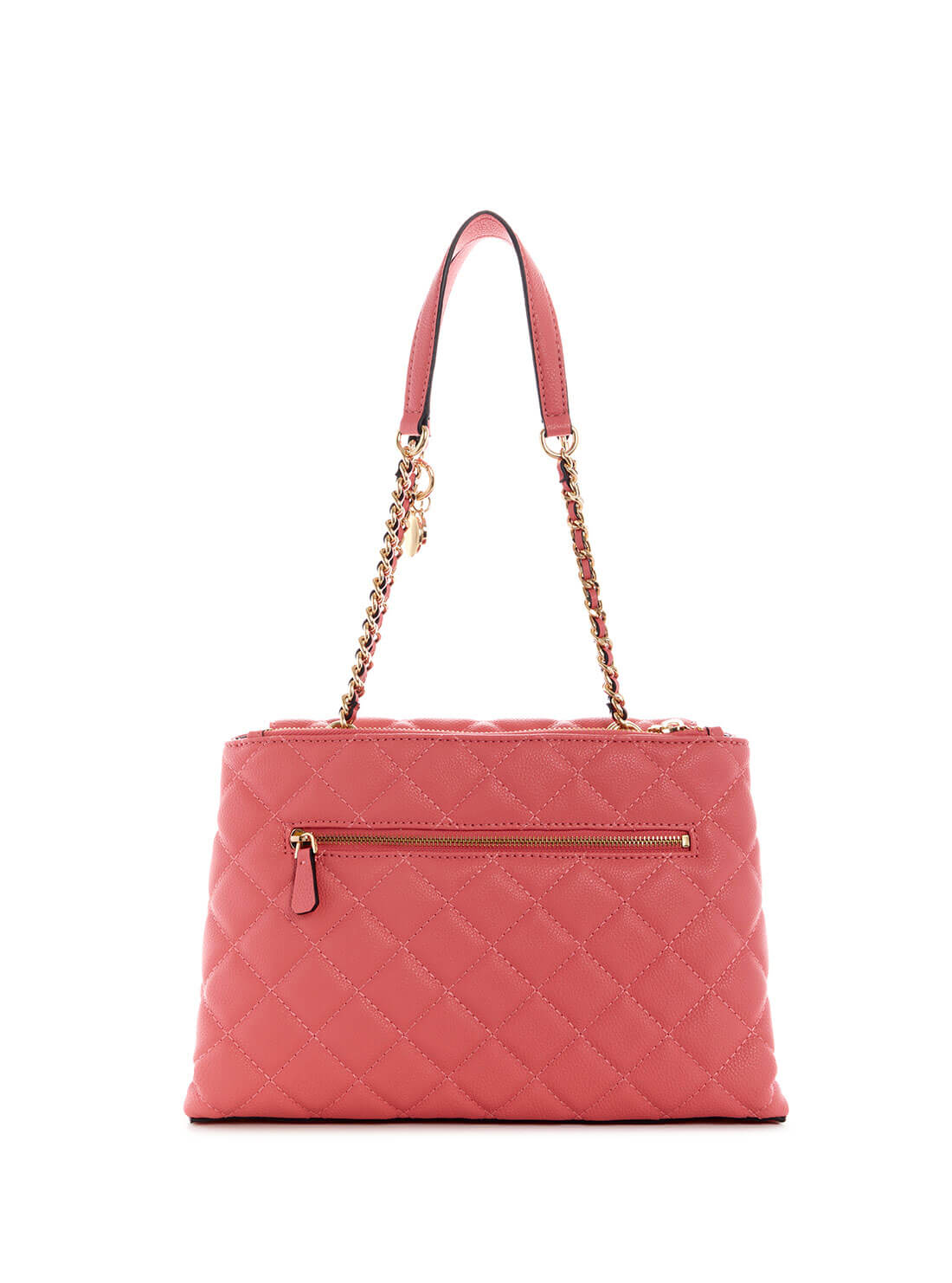 GUESS Womens Pink Quilted Gillian High Society Satchel QG839406 Back View