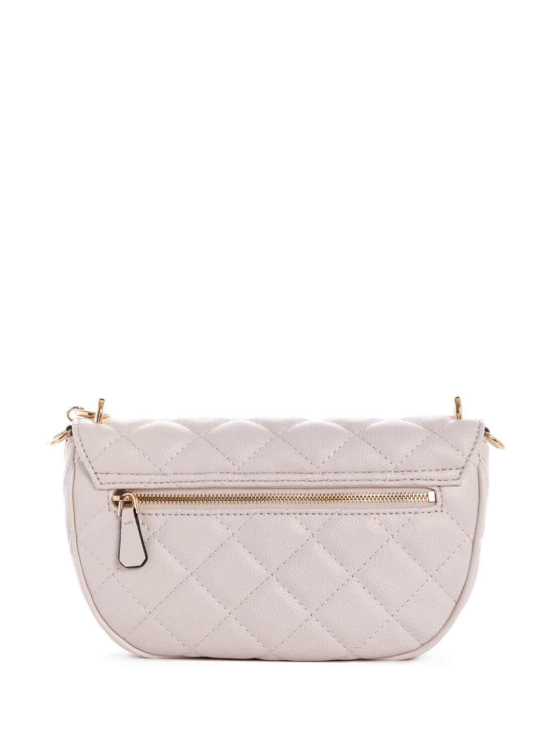 GUESS Womens Cream Quilted Gillian Crossbody Bag QG839421 Back View