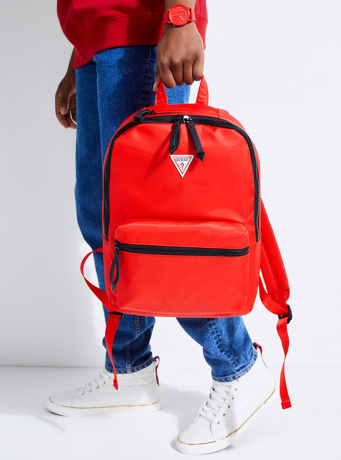 GUESS Mens GUESS Originals Red Backpack WL703198 Model View