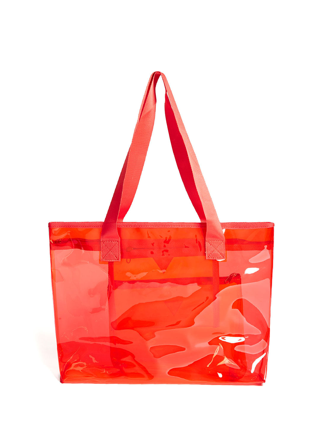 GUESS Unisex 2-In-1 Red PVC Tote Bag GWPREDPVCTOTE Back View