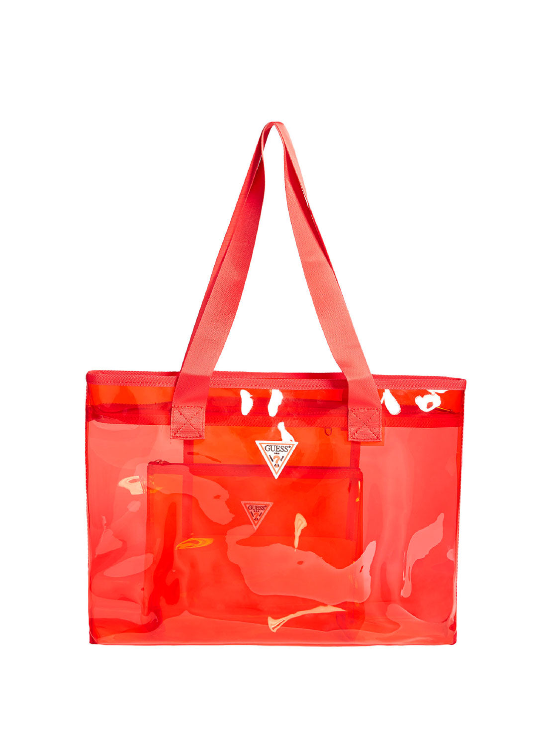 GUESS Unisex 2-In-1 Red PVC Tote Bag GWPREDPVCTOTE Front Detail  View