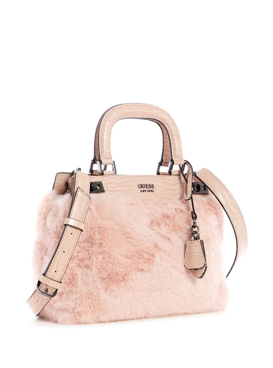 GUESS Womens Pink Katey Luxe Satchel FR838328 Front Side View