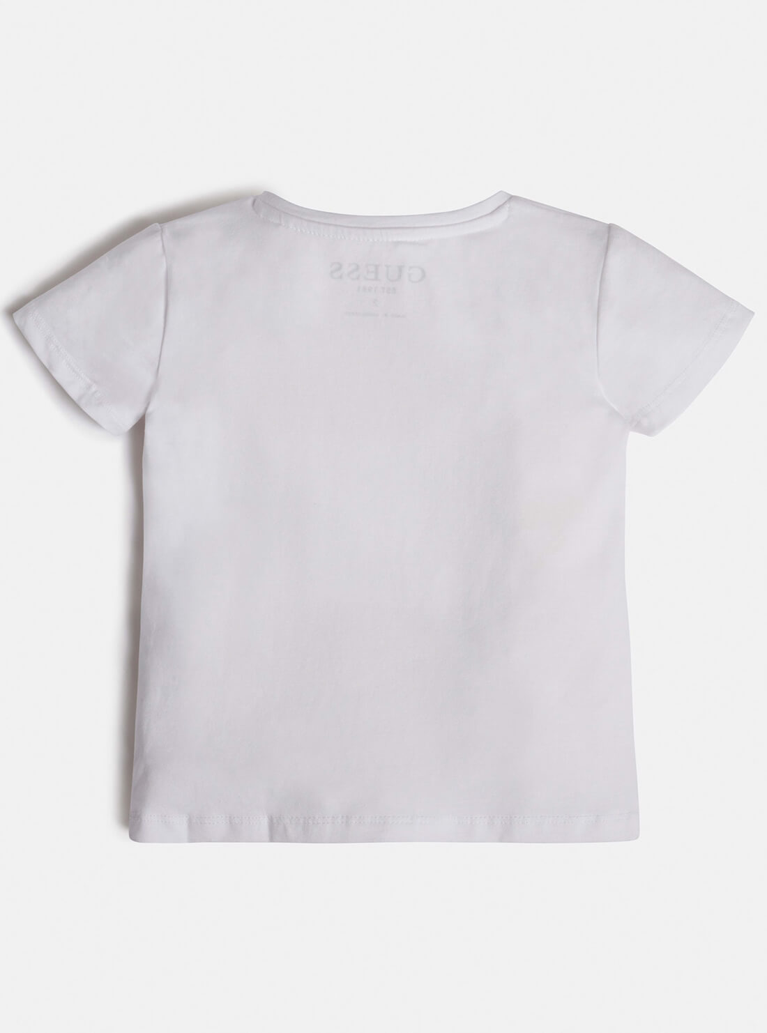 GUESS Salt White Girls Diamond Heart T-Shirt (2-7) Back View