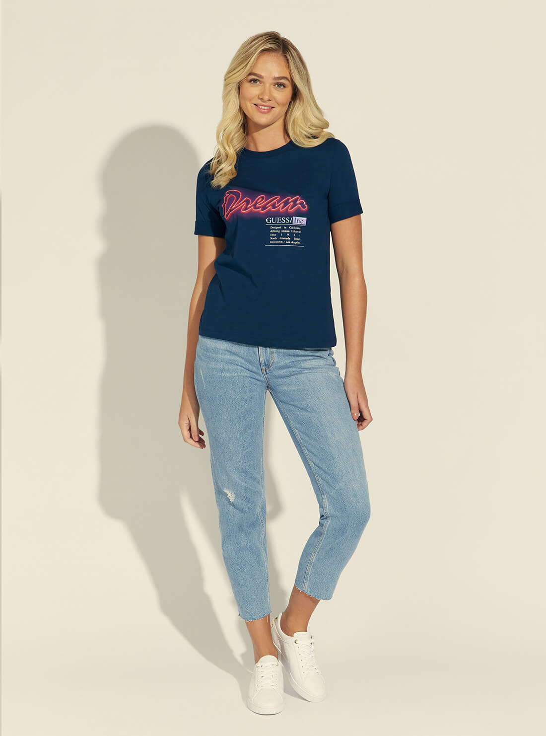 GUESS Womens Blue Secret Hope T-Shirt W1BI20JA911 Full View