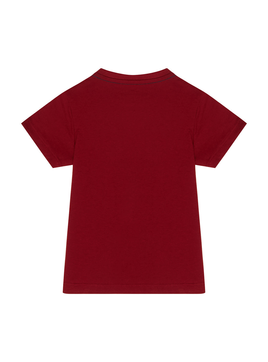 GUESS Little Boys Burgundy Red Short Sleeve Triangle Logo Tee (2-7)  N73I55K5M20 Back View