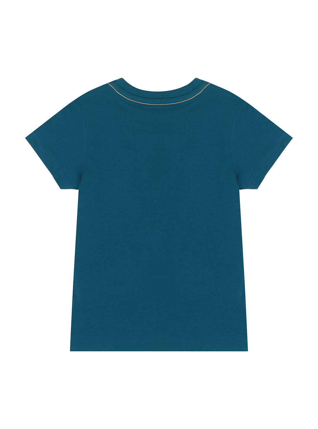 GUESS Little Boys Teal Blue Short Sleeve Triangle Logo Tee (2-7)  N73I55K5M20 Back View