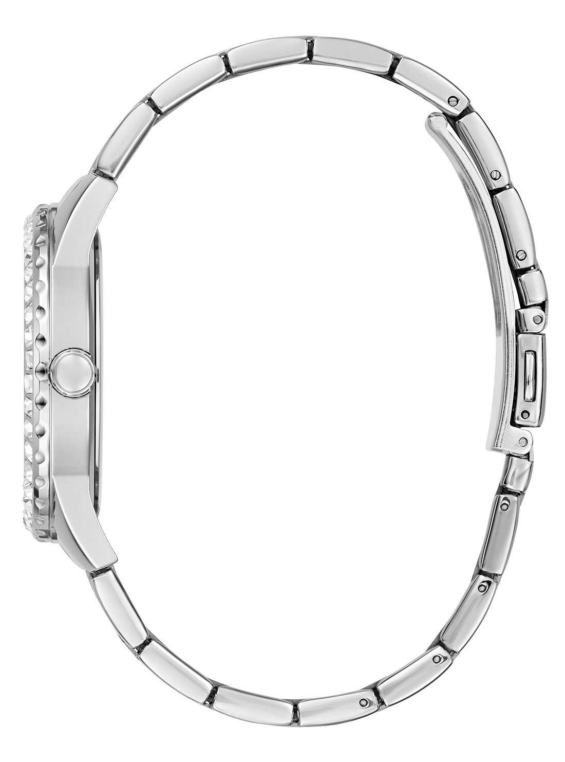 GUESS Women's Silver Sparkler Crystal Watch GW0111L1 Side View