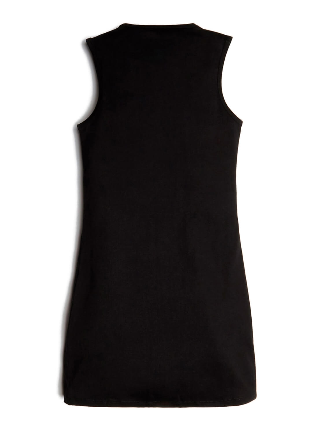 GUESS Big Girls Black Sleeveless Double Logo Mini Dress (7-16) J92K57K82F0 Back View
