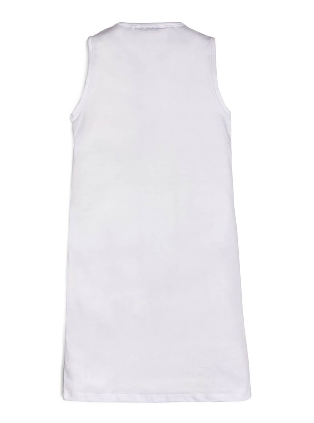 GUESS Kids Big Girl White Sleeveless Double Logo Mini Dress (7-16) J92K57K82F0 Back View