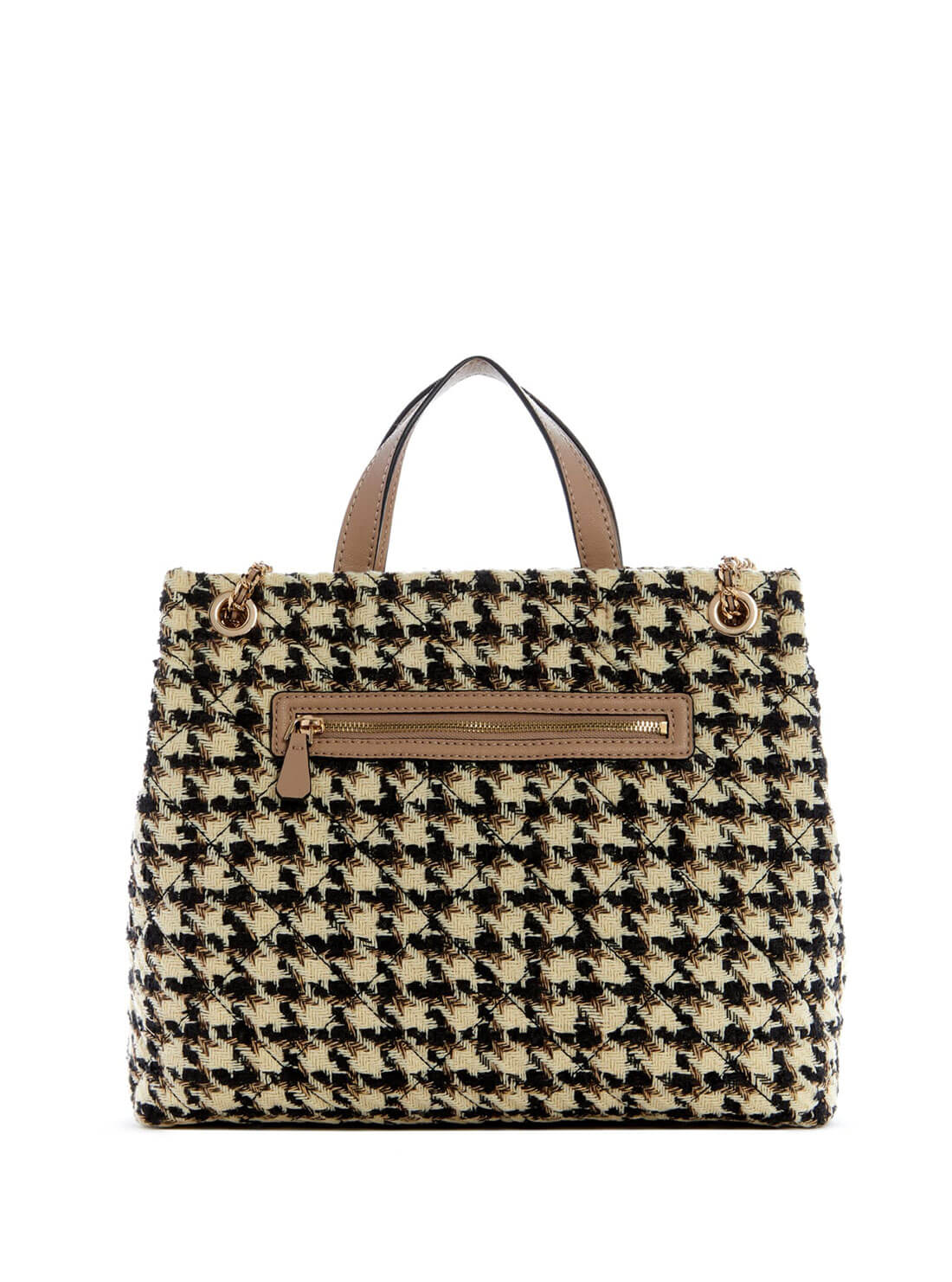 GUESS Womens Stone Nude Tweed Cessily Girlfriend Shopper Satchel TS767924 Back View