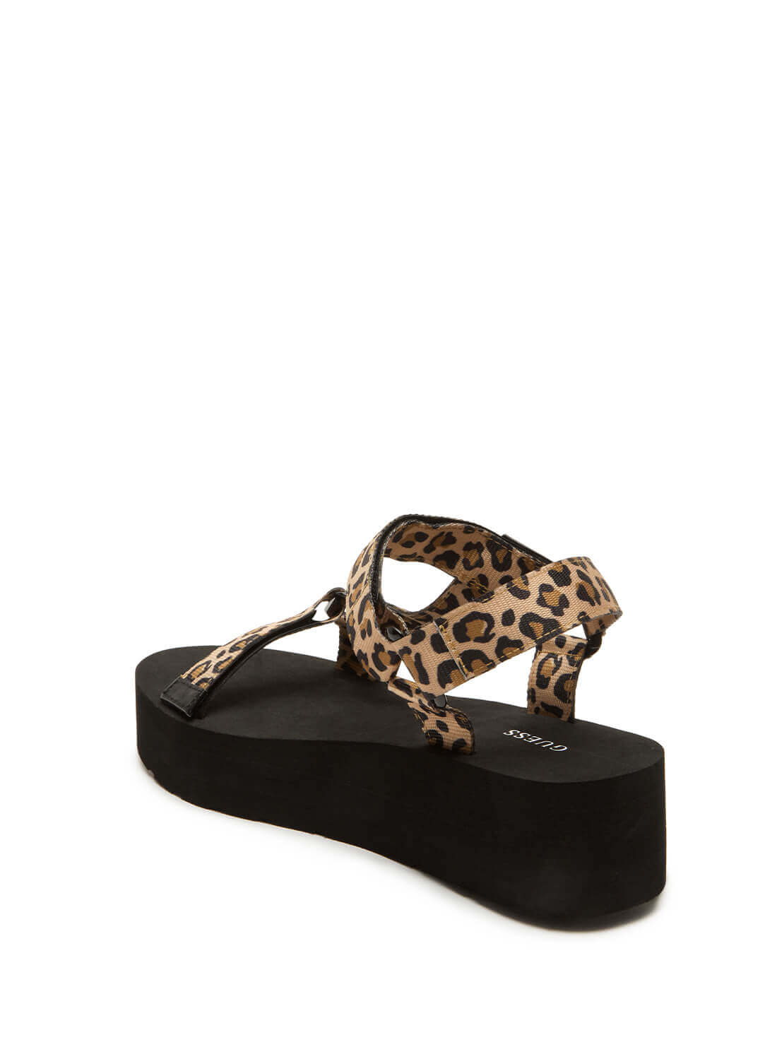 GUESS Womens  Leopard Print Platform Avin Sandals AVIN2-A Back View