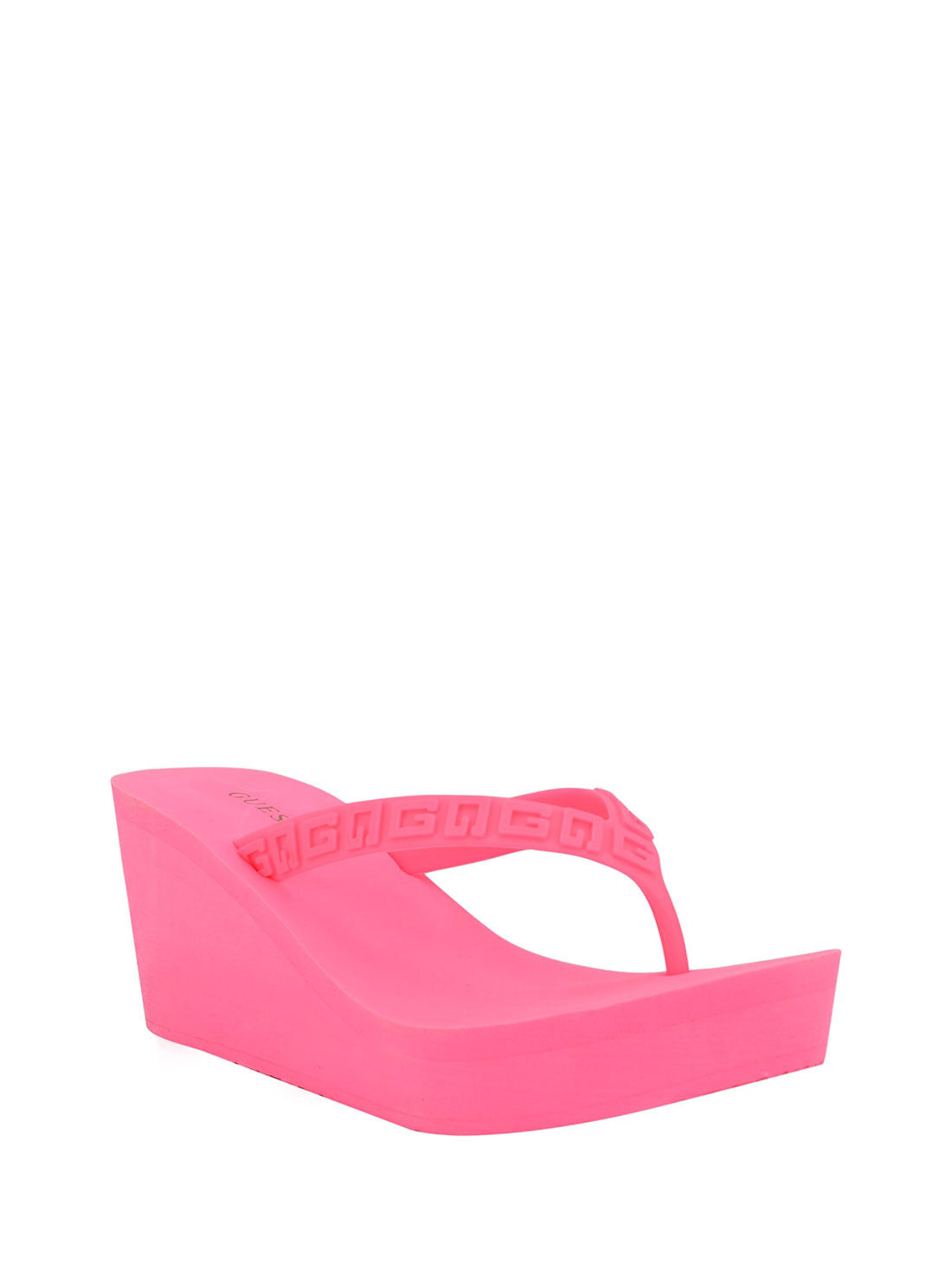 GUESS Womens Pink Surri Debossed Logo Platform Heels SURRI Angle View