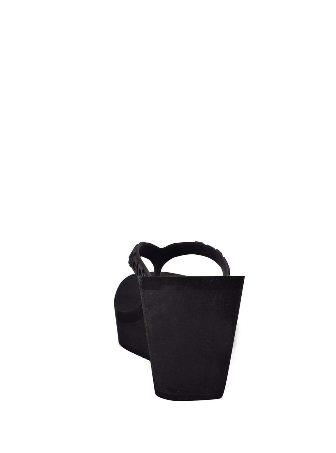 GUESS Womens Black Surri Debossed Logo Platform Heels SURRI Back View