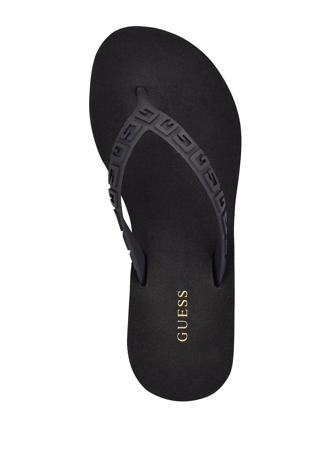 GUESS Womens Black Surri Debossed Logo Platform Heels SURRI Top View