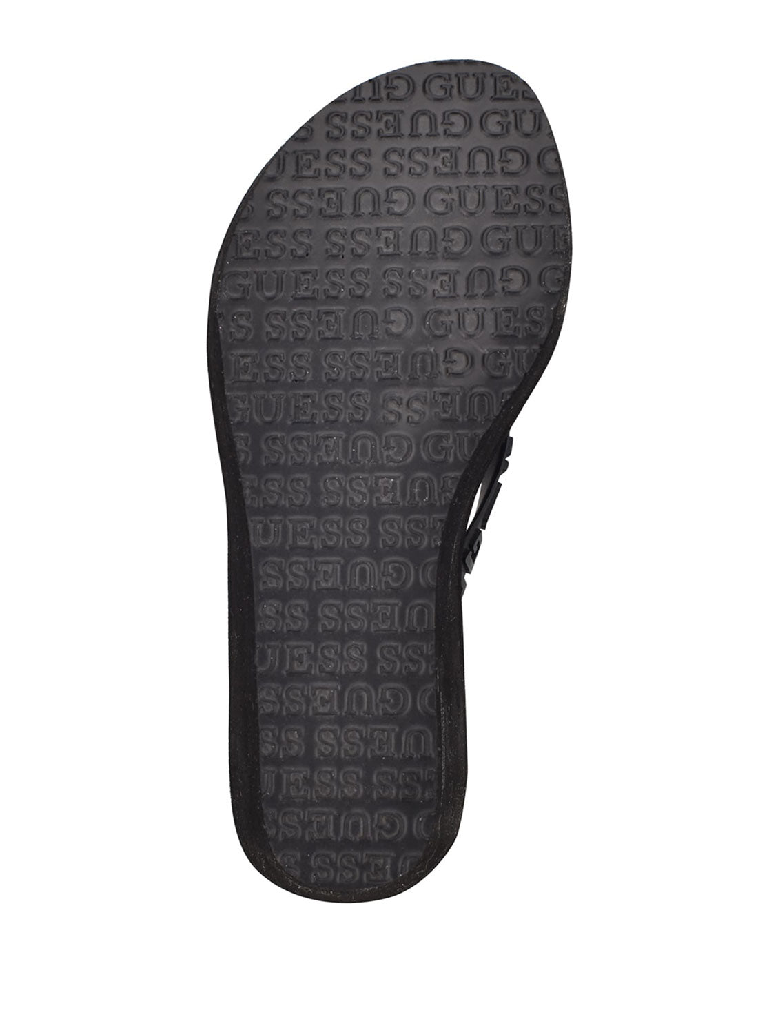 GUESS Womens Black Surri Debossed Logo Platform Heels SURRI Bottom View