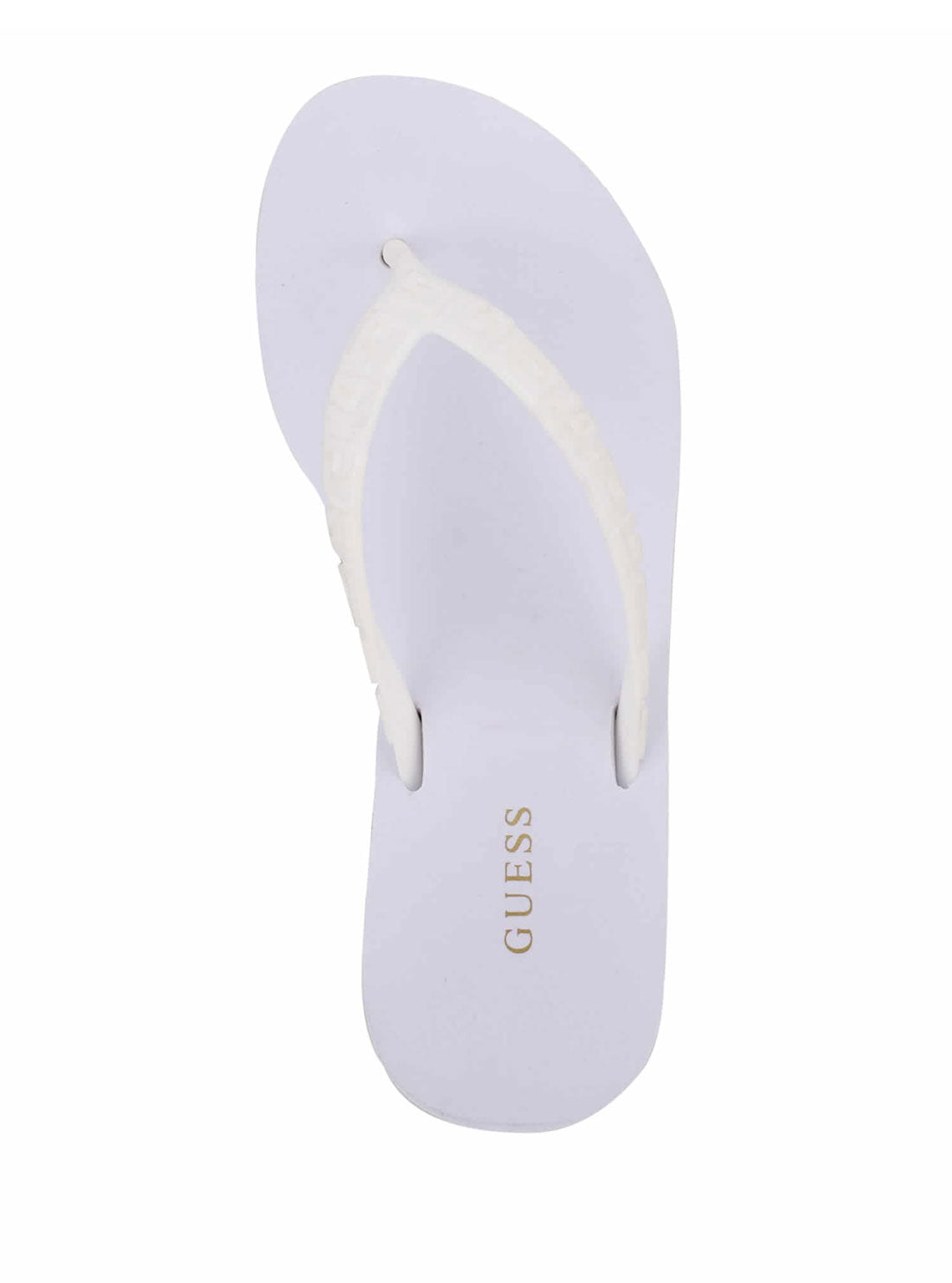 GUESS Womens White Surri Debossed Logo Platform Heels SURRI Top View