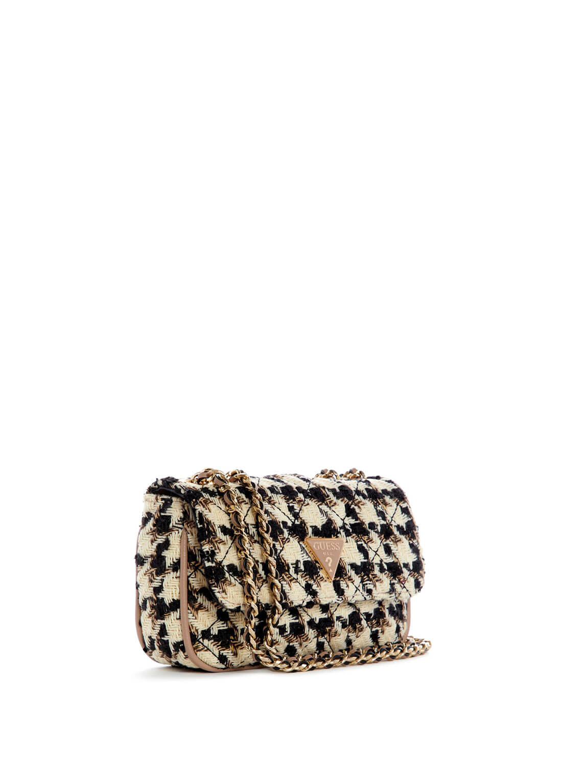 GUESS Womens Stone Nude Tweed Cessily Micro Mini Crossbody TS767978 Side View