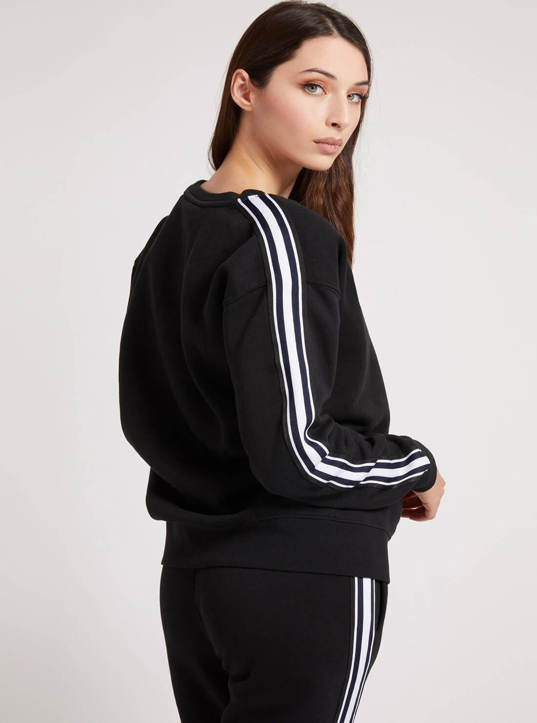 GUESS Womens  Eco Black Abigal Active Zip Jumper O1RA28K9Z21 Back View
