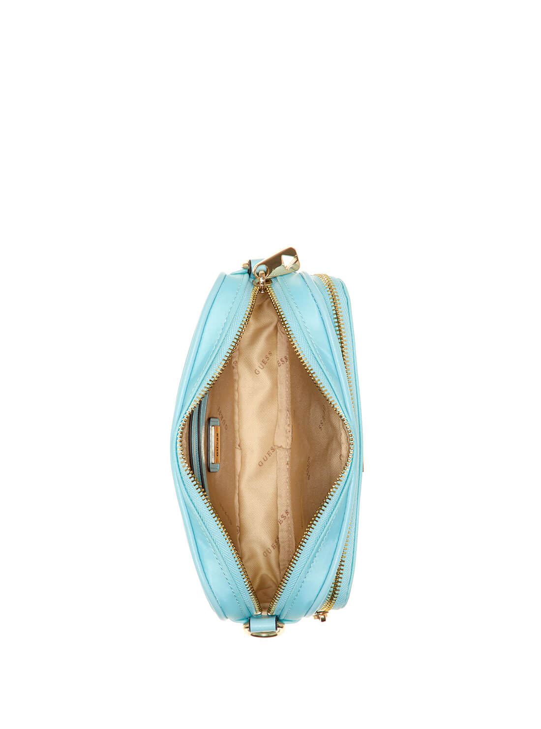 GUESS Womens  Blue Little Bay Crossbody Camera Bag NG811672 Inside View