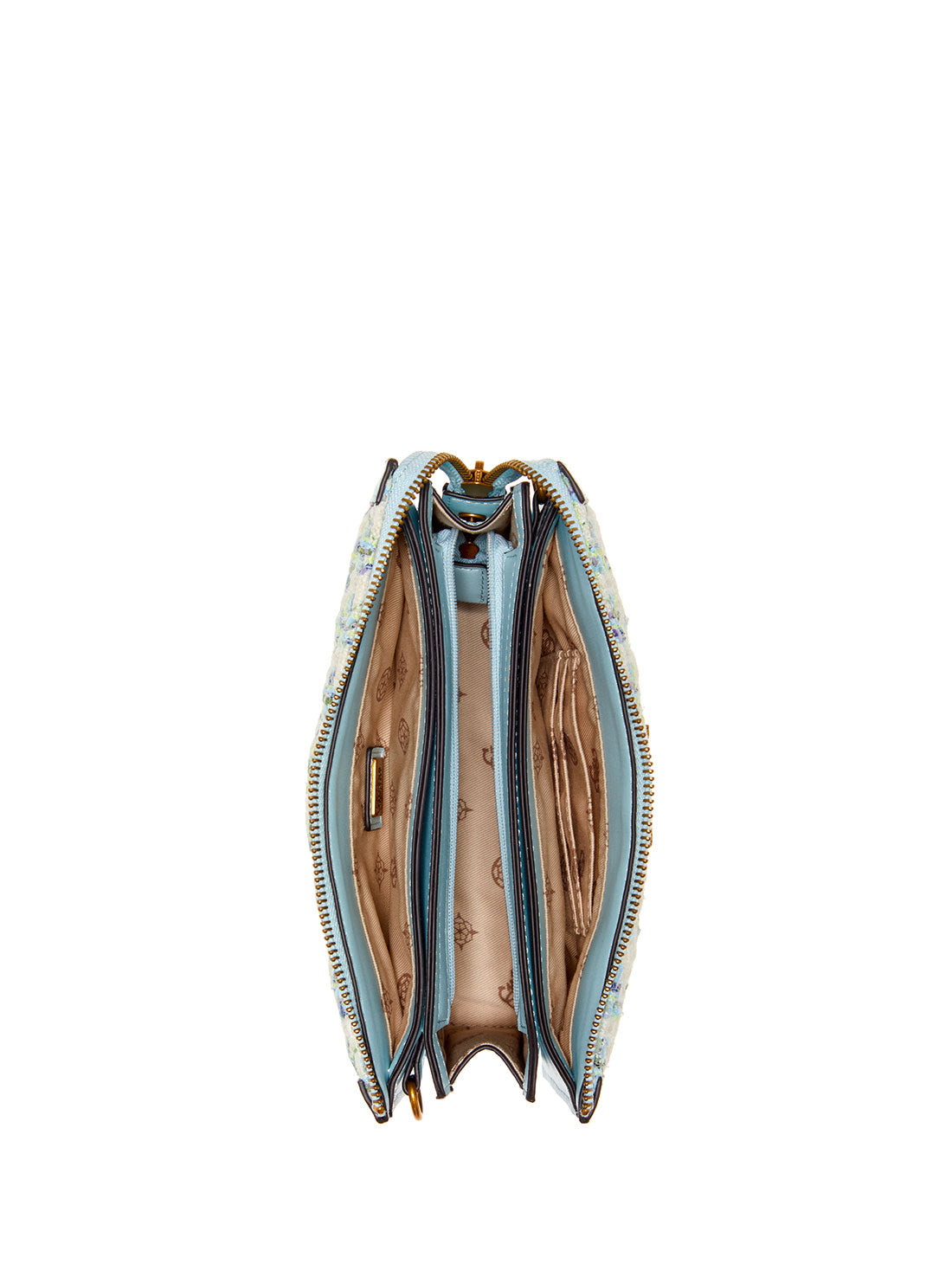 GUESS Womens Aqua Abey Multi Compartment Shoulder Bag TQ855872 Inside View