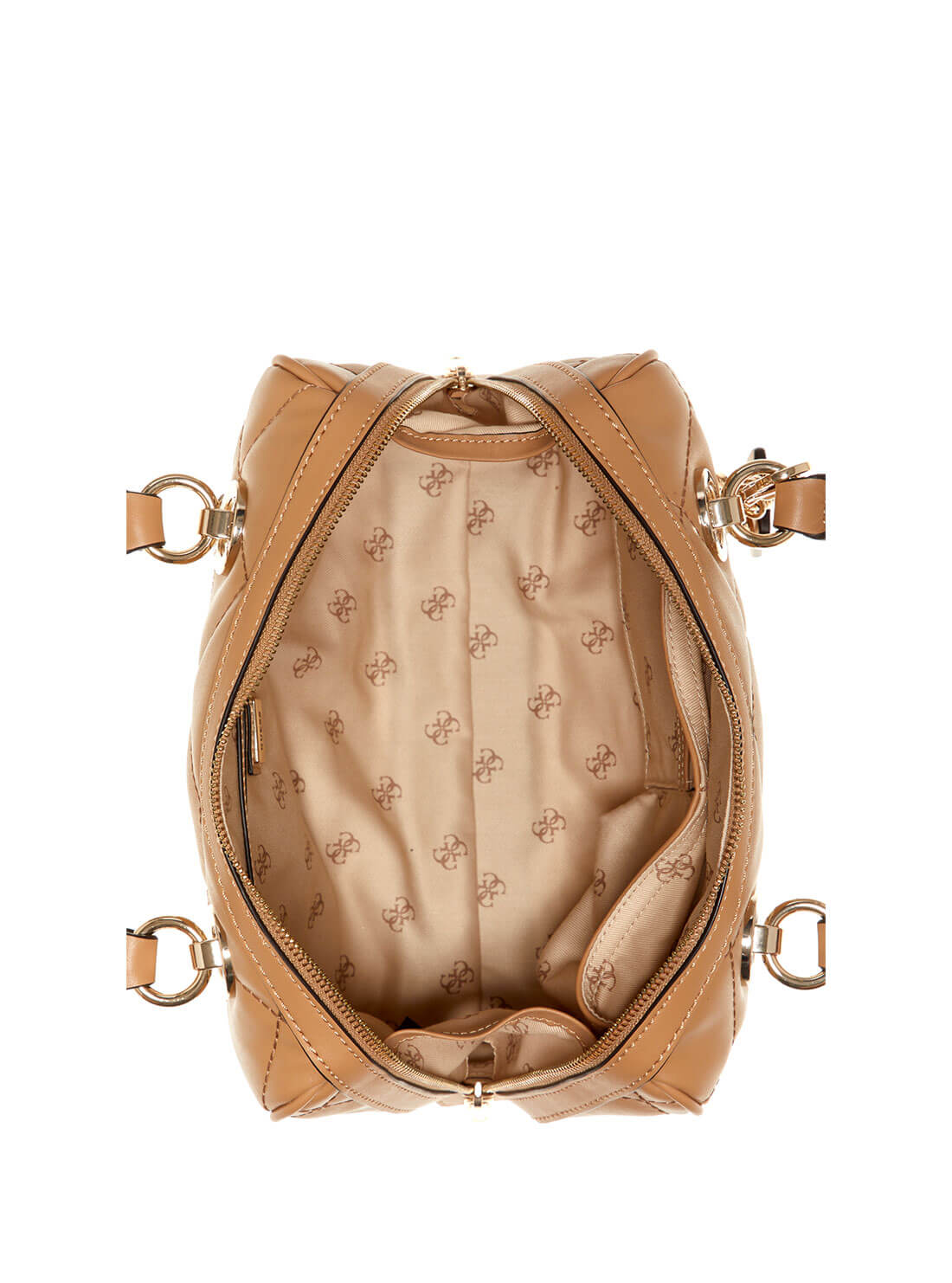 GUESS Womens Beige Cessily Box Satchel QG767905 Inside View