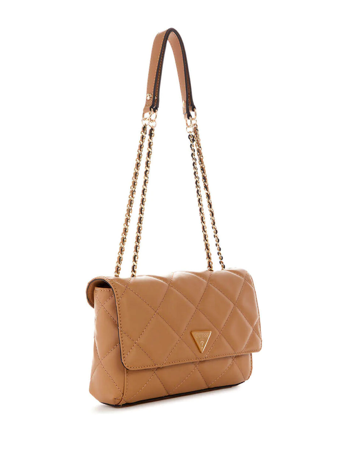 GUESS Womens Beige Cessily Convertible Crossbody Bag QG767921 Front Side View