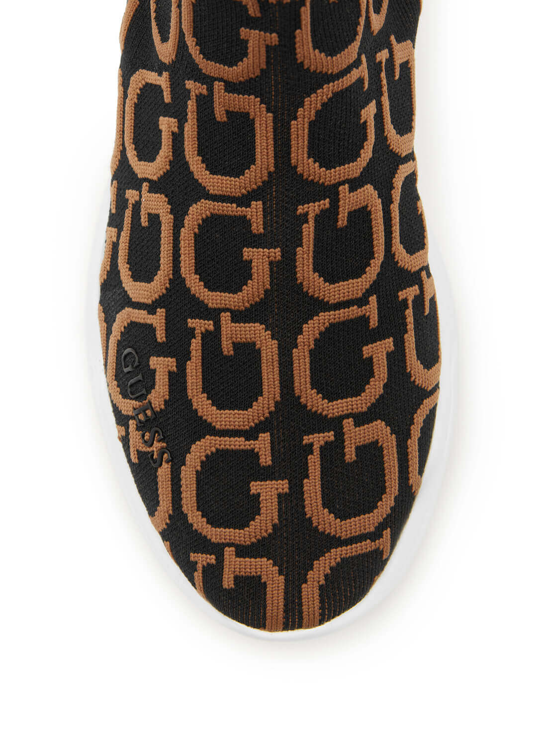 GUESS Womens  Black Multi Pause G-Logo Sock Sneakers PAUSE-A Top View