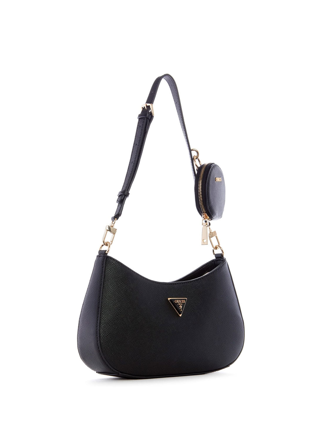 GUESS Womens Black Alexie Shoulder Bag VG841618 Side View