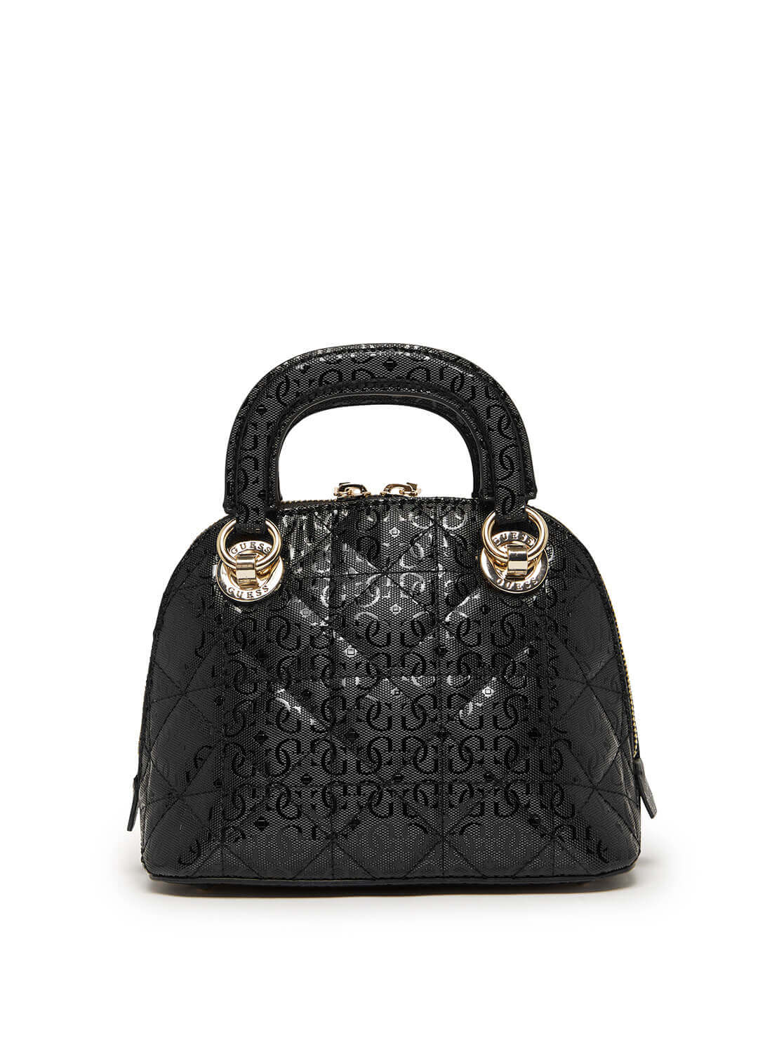 GUESS Womens Black Cathleen Small Dome Crossbody Satchel GG773705 Back View