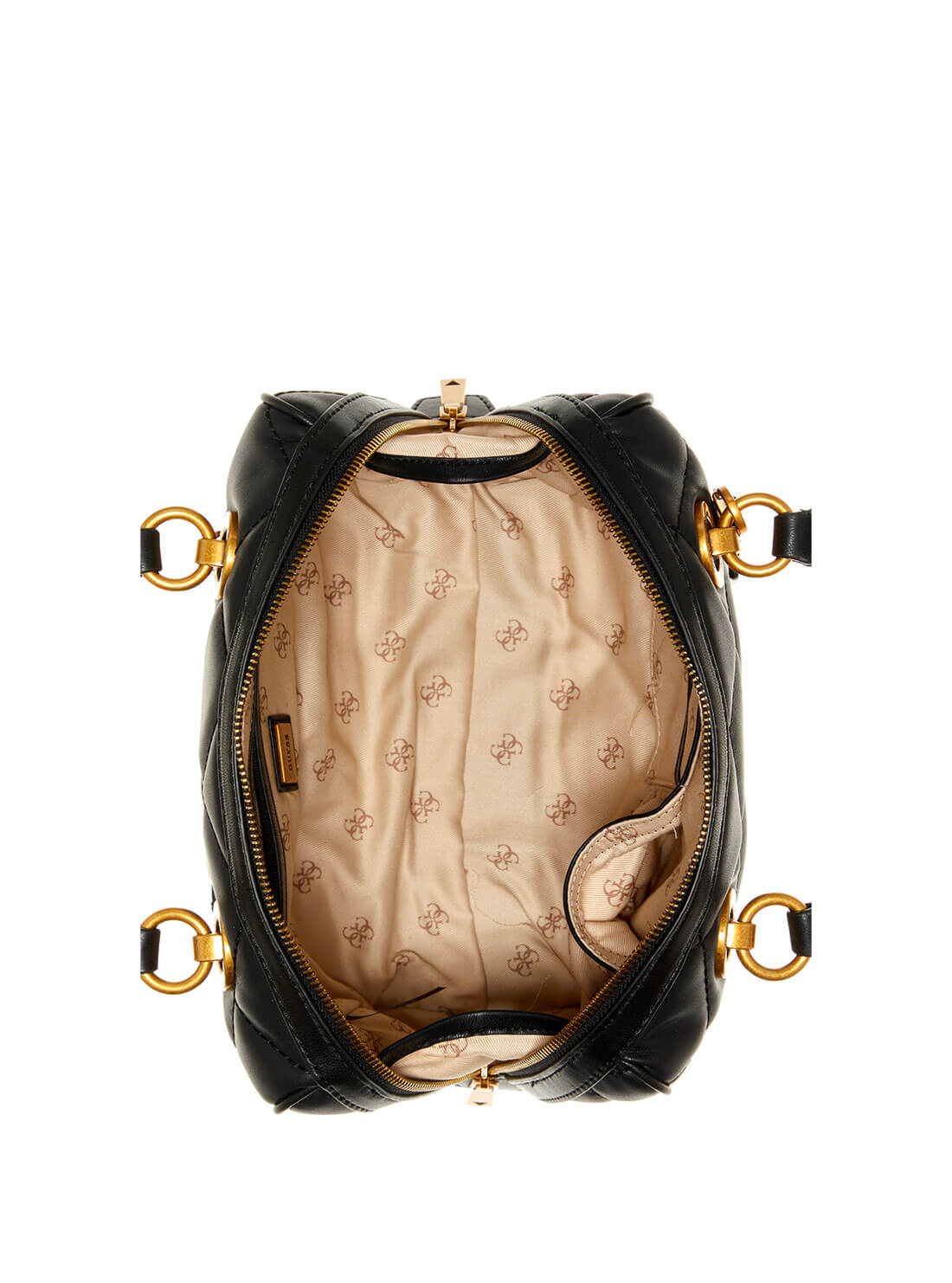 GUESS Womens Black Cessily Box Satchel QB767905 Inside View